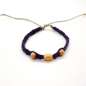 Handmade Hemp Bracelet Purple 2